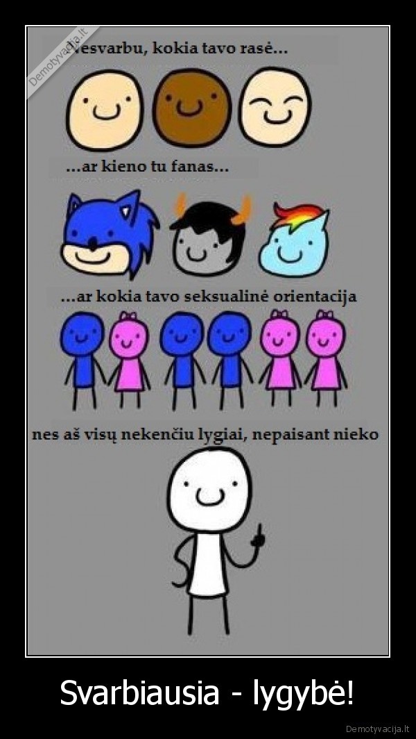 Svarbiausia - lygybė!