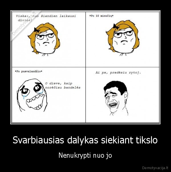 Svarbiausias dalykas siekiant tikslo