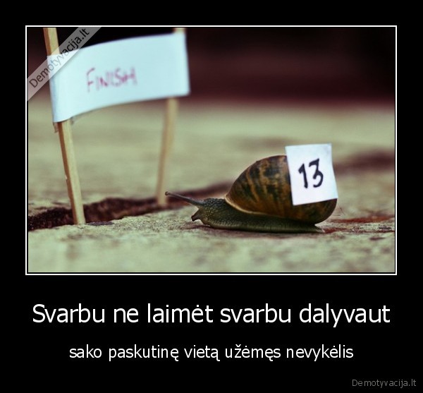 Svarbu ne laimėt svarbu dalyvaut