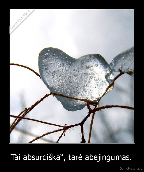 Tai absurdiška“, tarė abejingumas.