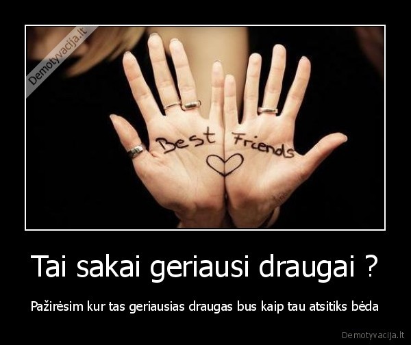 Tai sakai geriausi draugai ?