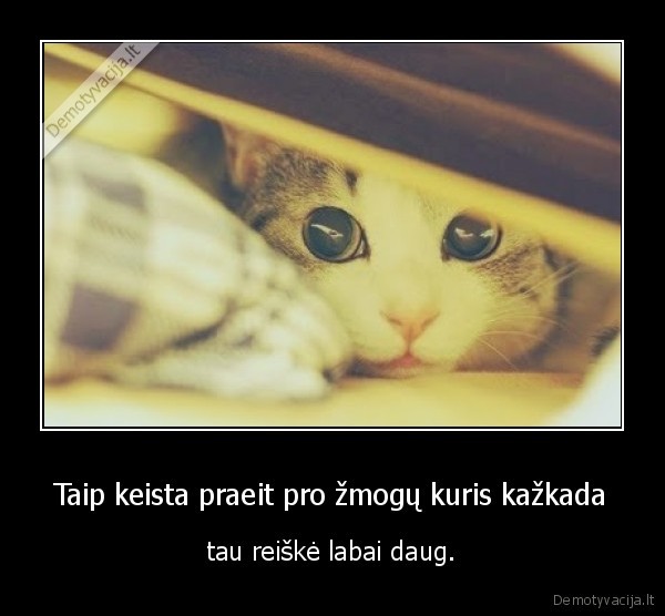Taip keista praeit pro žmogų kuris kažkada