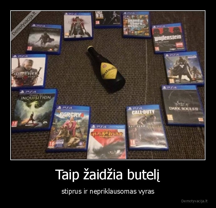 vyras,butelys,zaidimai,ps4