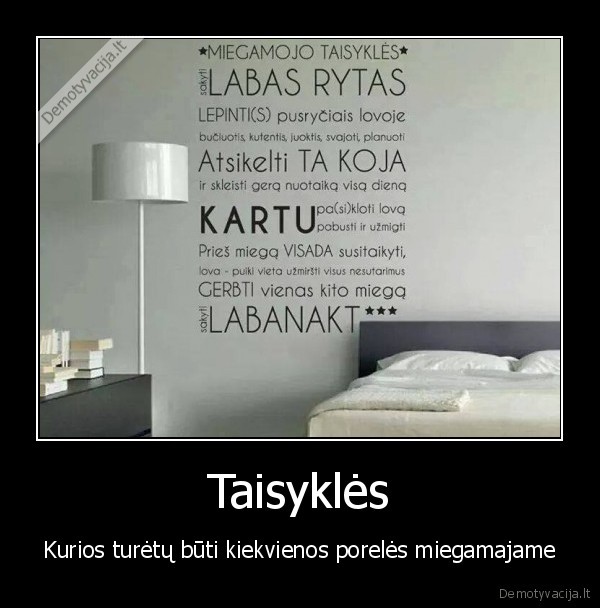 miegamojo, taisykles,miegamasis,siena,uzrasas