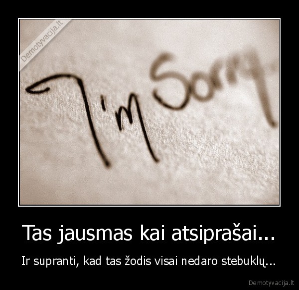 Tas jausmas kai atsiprašai...
