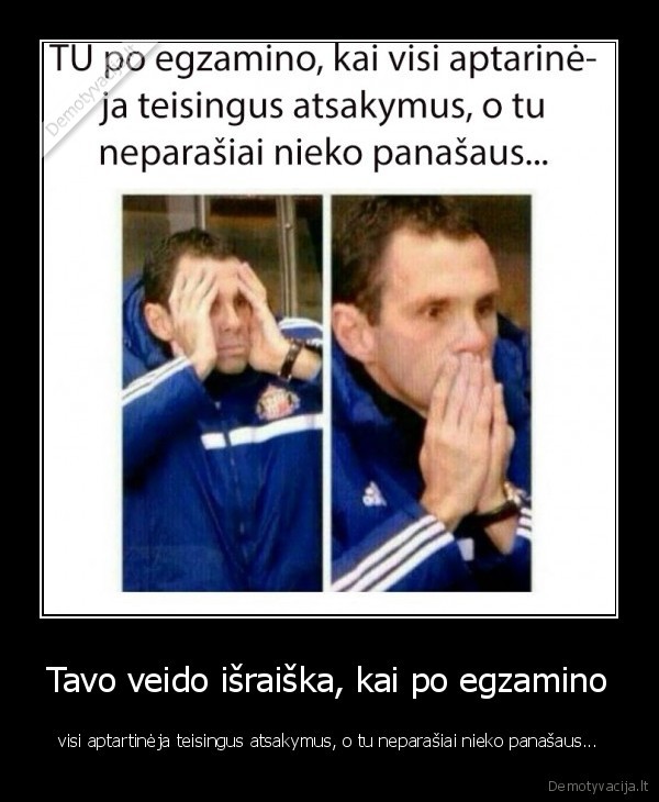 egzaminas,veido, israiska,veido, israiska,aptarineja,minedas,neblogai