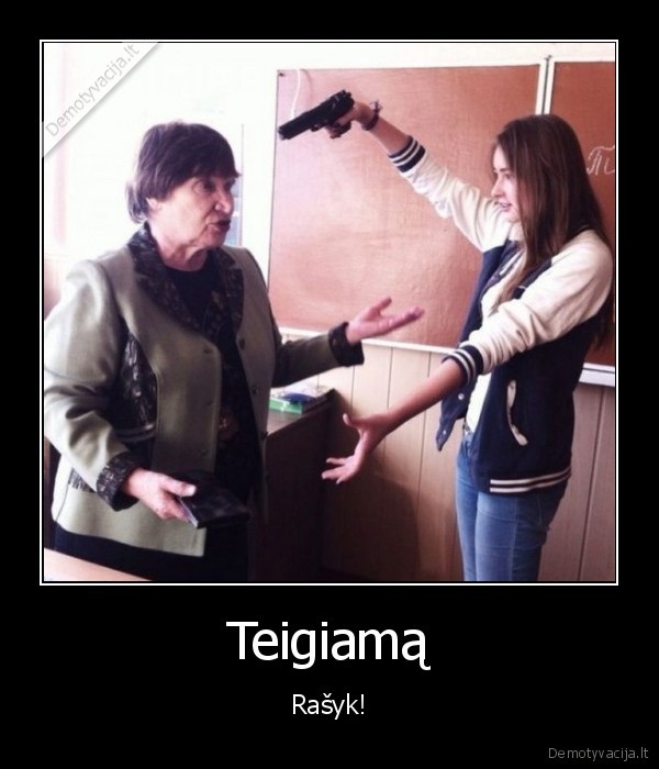 teigiamas, pazimys,mokine, su, sautuvu