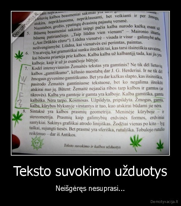 Teksto suvokimo užduotys