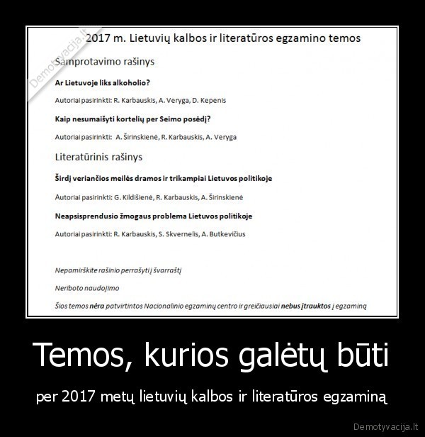 egzaminas,lietuviu, k,temos,fake,politika