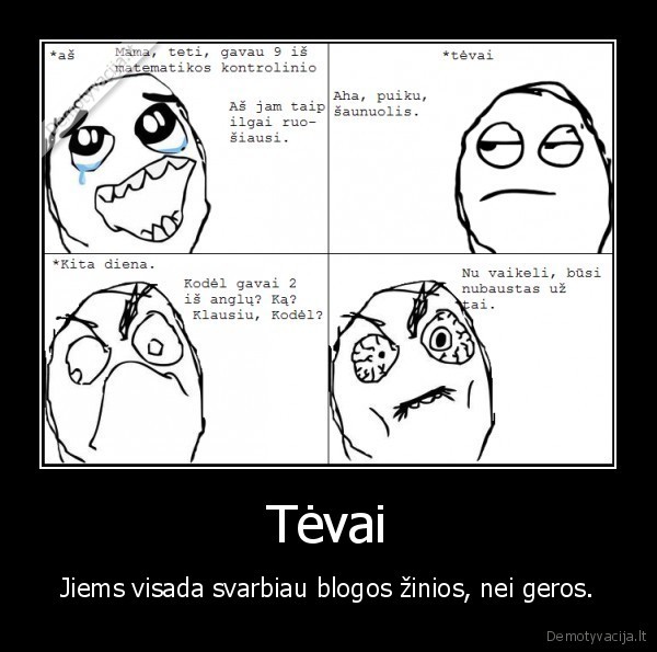 kai, gauni, gera, pazymi,demesio, beveik, nera