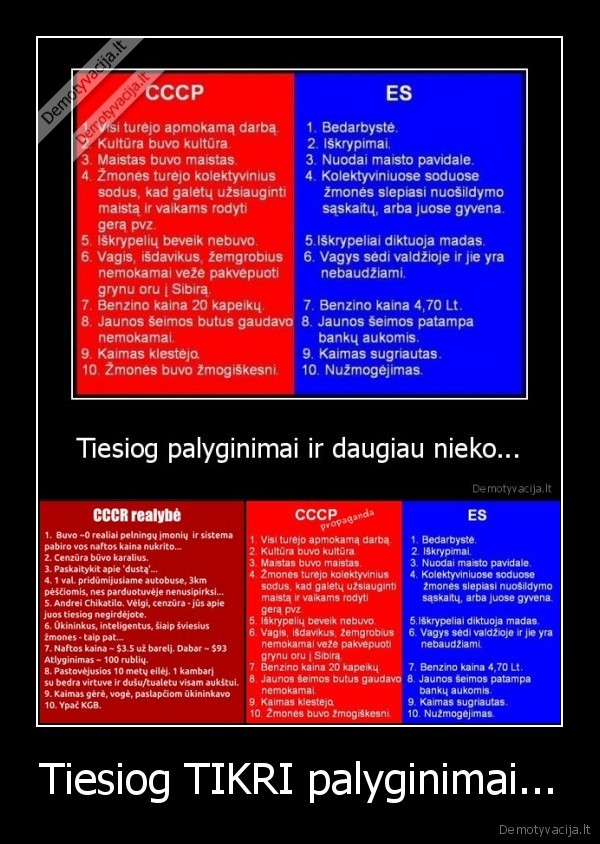 Tiesiog TIKRI palyginimai...