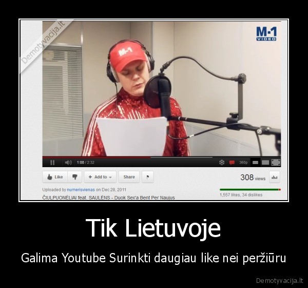 m, 1,youtube,like,perziuros,tik,lietuvoje