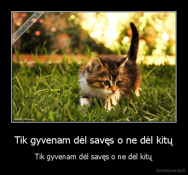 Tik gyvenam dėl savęs o ne dėl kitų