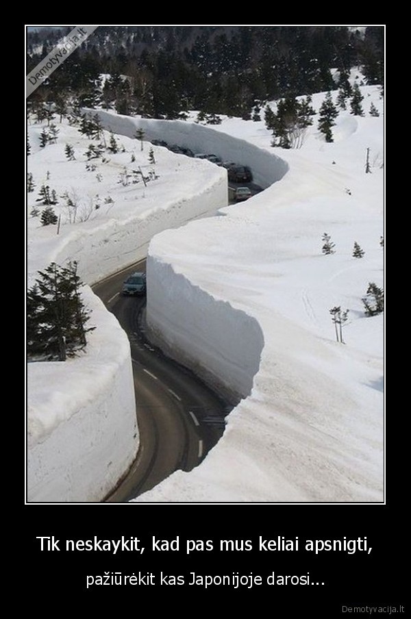 Tik neskaykit, kad pas mus keliai apsnigti,
