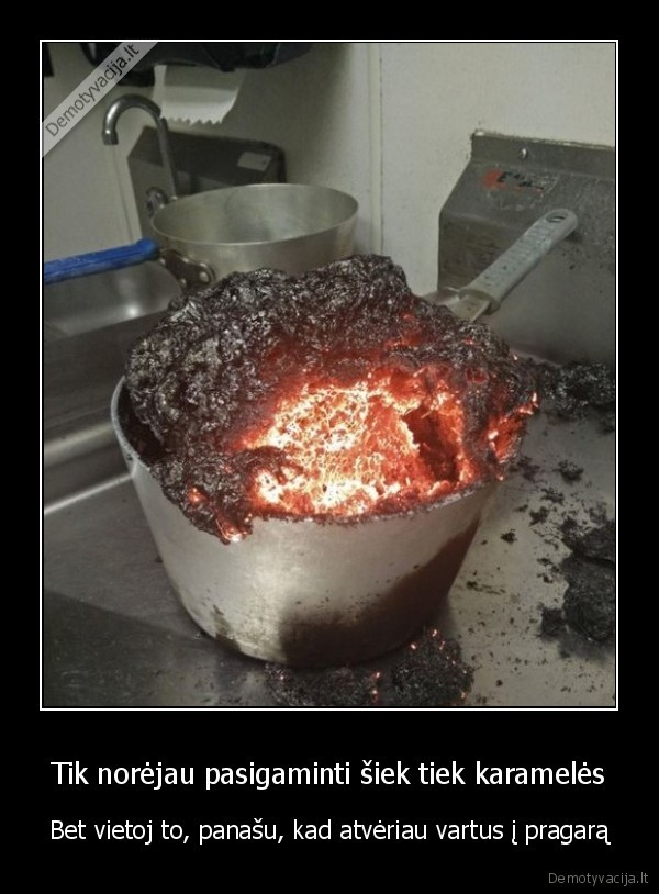 karamele, sudege,prideges, puodas