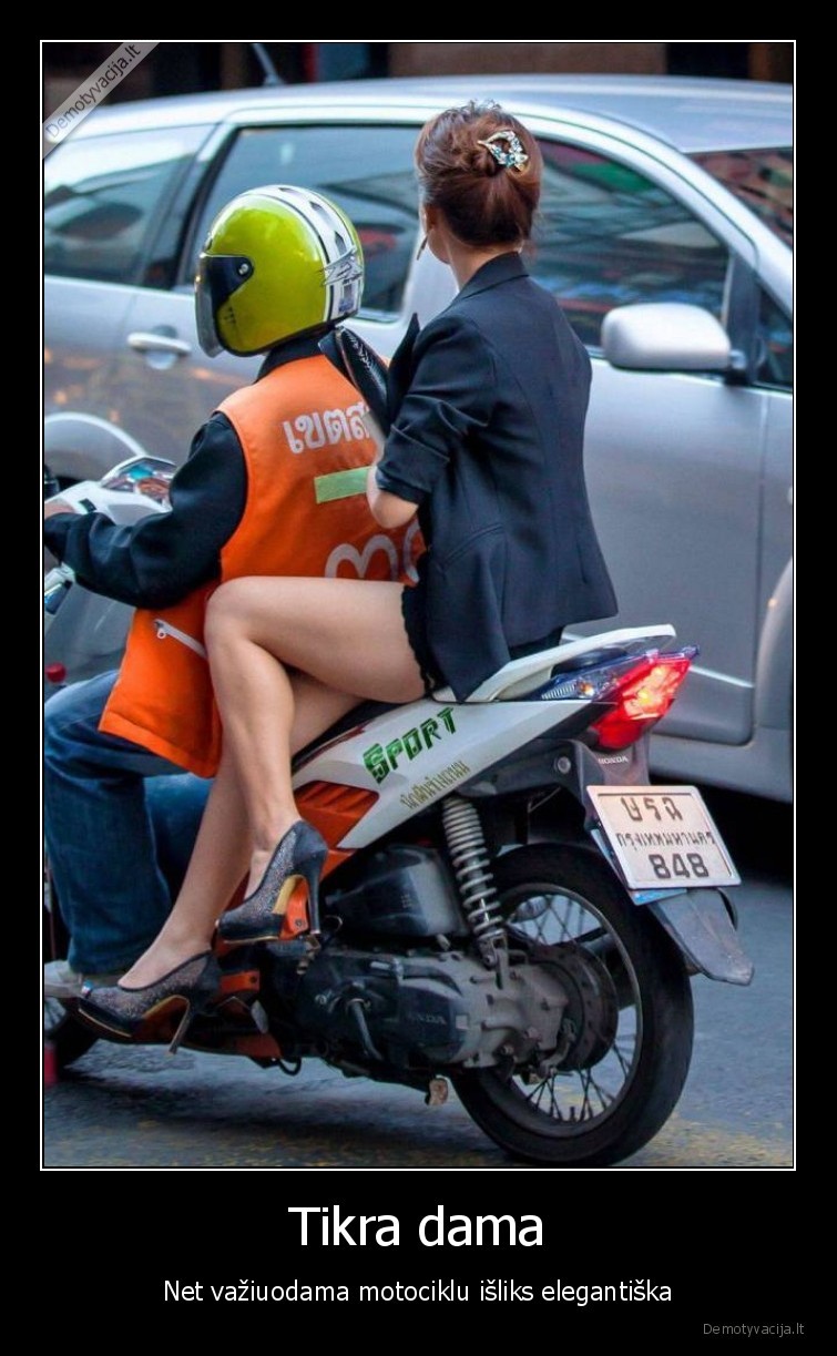 dama, ant, motociklo