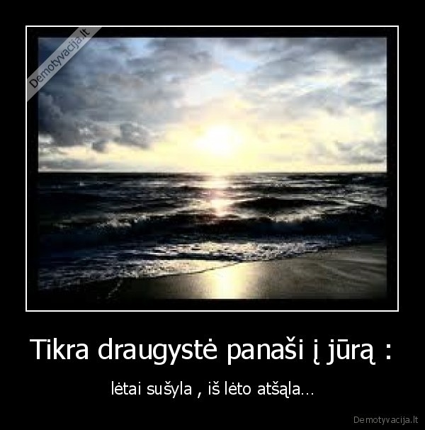 Tikra draugystė panaši į jūrą :