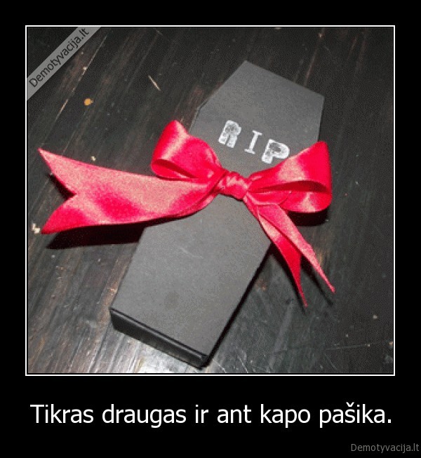 Tikras draugas ir ant kapo pašika.