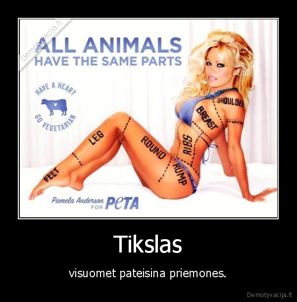 tikslas,priemones,pamela, anderson,gyvunai,kumpiai