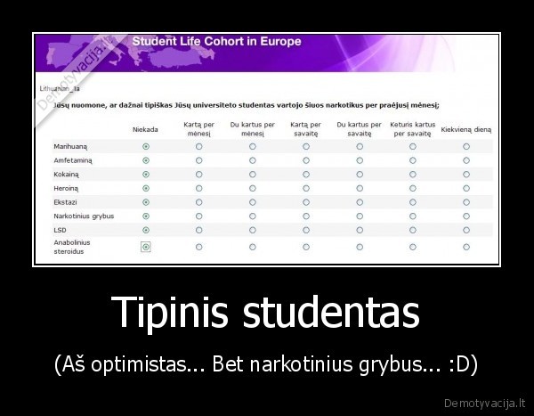 tipinis, studentas, narkotikai