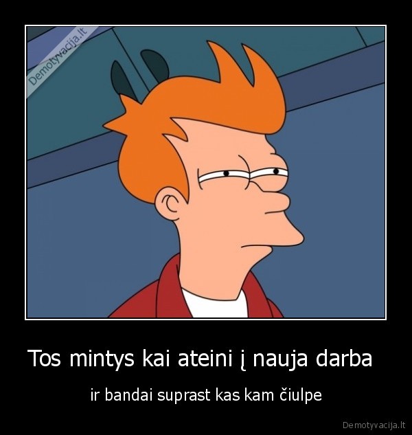 Tos mintys kai ateini į nauja darba 