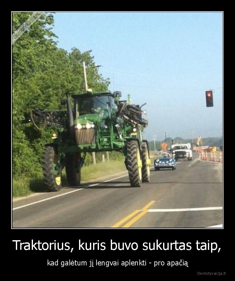 traktorius,kelyje,auto,aplenkti