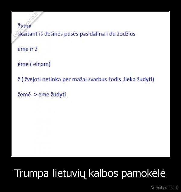 Trumpa lietuvių kalbos pamokėlė