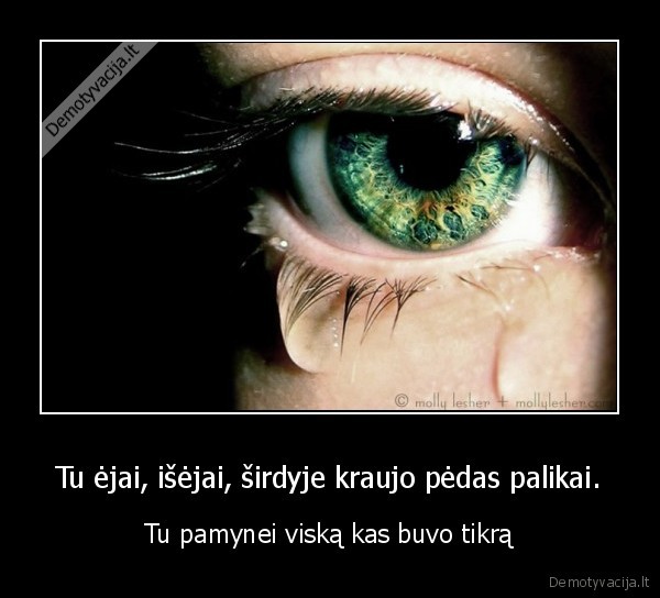 Tu ėjai, išėjai, širdyje kraujo pėdas palikai.