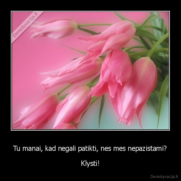 Tu manai, kad negali patikti, nes mes nepazistami?
