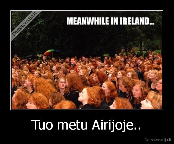 airija, raudonos, galvos