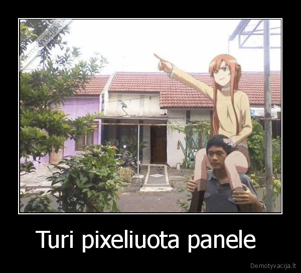 Turi pixeliuota panele 