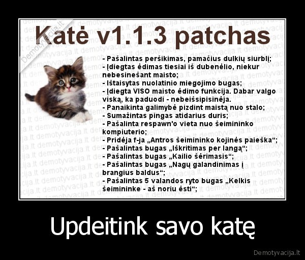 Updeitink savo katę