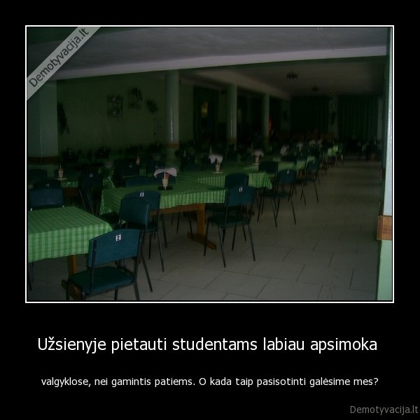 Užsienyje pietauti studentams labiau apsimoka 