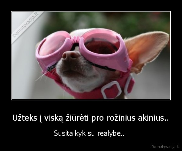 Užteks į viską žiūrėti pro rožinius akinius..