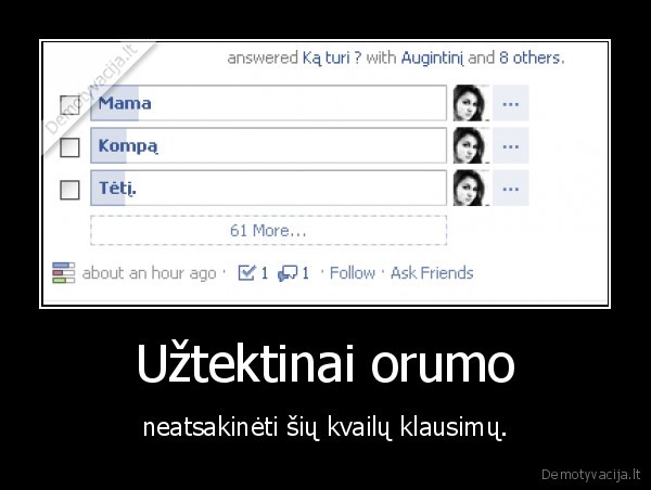 face, book, klausimai