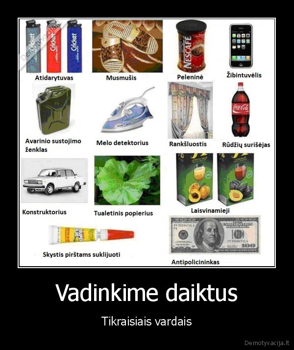 Vadinkime daiktus