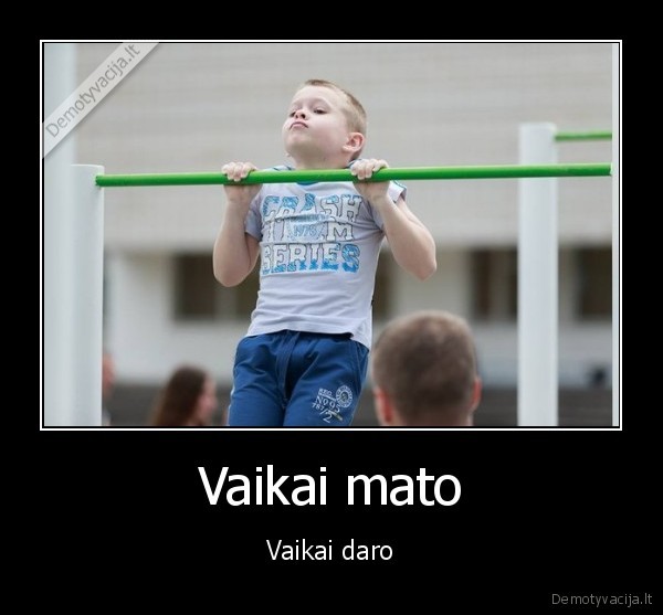 tinkamas, pavyzdys,geras, pavyzdys,vaikas, sportuoja,prisitraukimai