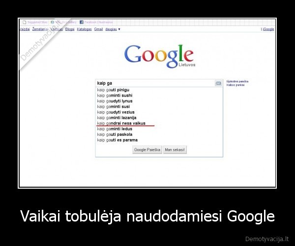 Vaikai tobulėja naudodamiesi Google