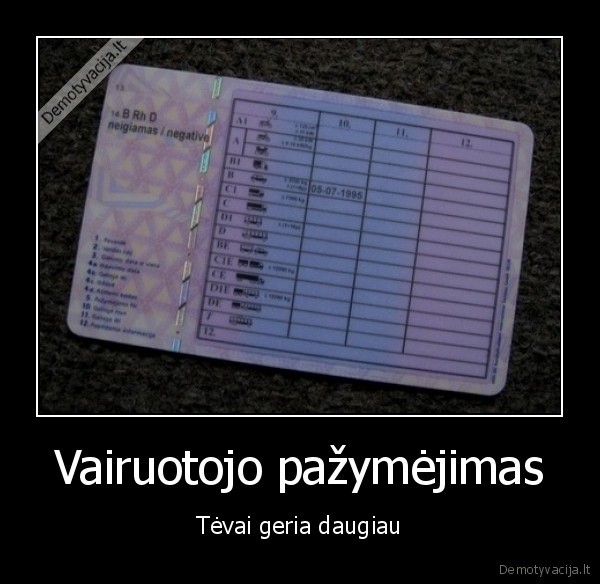 Vairuotojo pažymėjimas