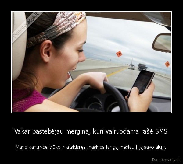 juodas, humoras,sms, rasymas, vairuojant