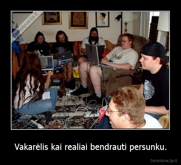 tusas, vakarelis, moksliukai, kompiuterastai