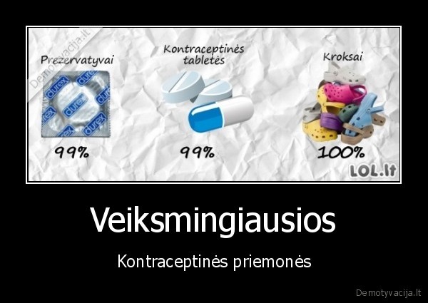 kontraceptines, tabletes,prezervatyvai,kroksai