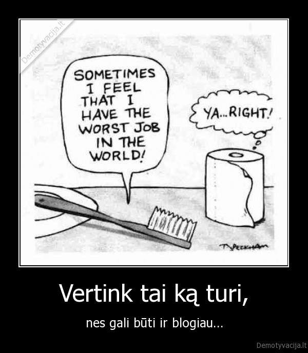 Vertink tai ką turi,