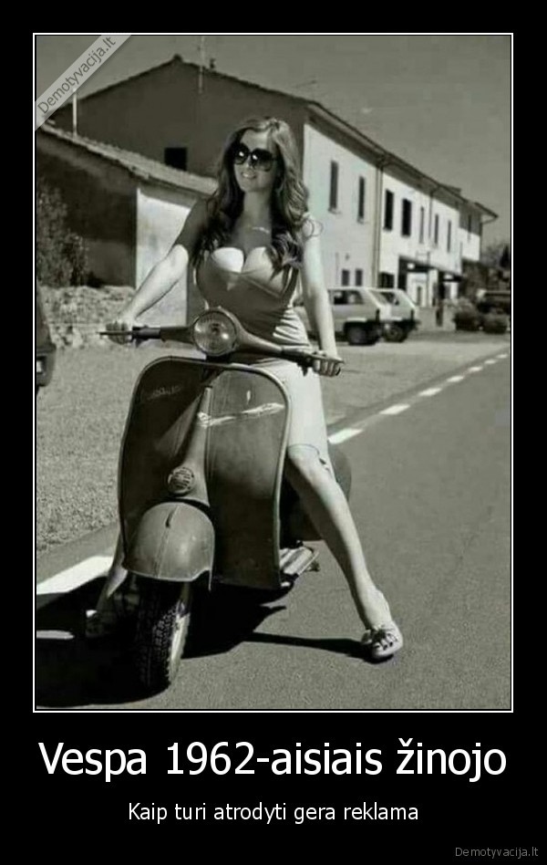 vespa, reklama,karsta, mergina