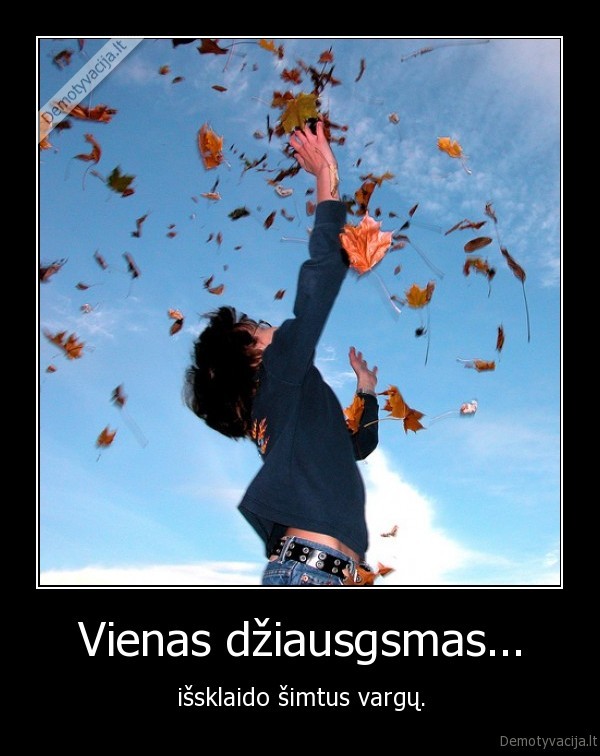 Vienas džiausgsmas...