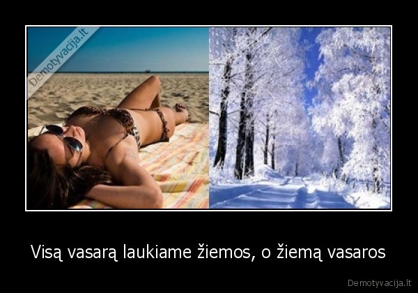 Visą vasarą laukiame žiemos, o žiemą vasaros