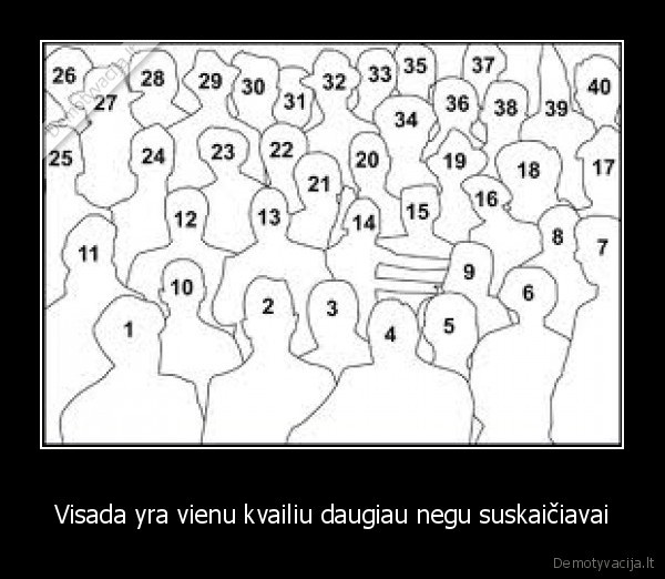 Visada yra vienu kvailiu daugiau negu suskaičiavai