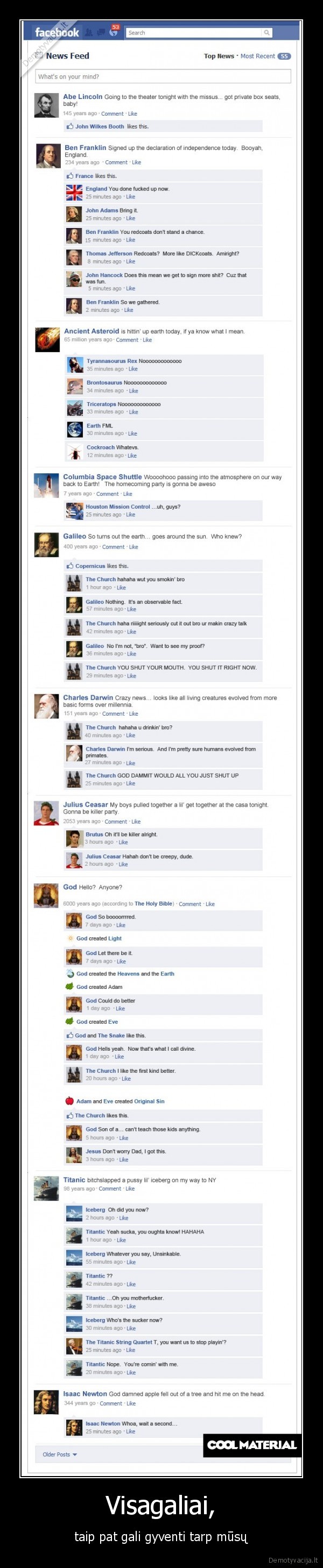 dievas,facebook,istorines, asmenybes