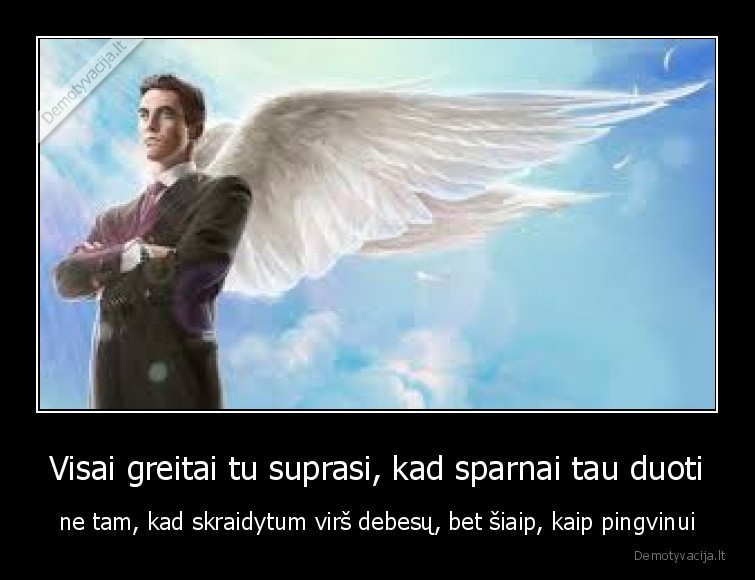 sparnai,pingvinas,motyvacija