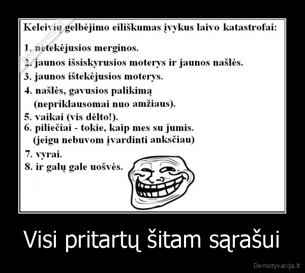 Visi pritartų šitam sąrašui